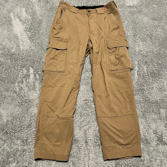 Duluth Trading Pants Mens Medium Dry On The Fly Tan Light Brown 59311 Cargo - Picture 1 of 10